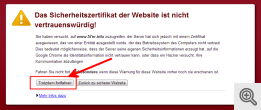 Zertifikatsfehler Google Chrome